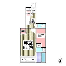 グランデ・ヒルズ 1Kの間取図画像