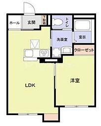 エムズ ヴィラ さいたま新都心 1LDKの間取図画像