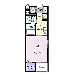 TMガーデン2 1Kの間取図画像