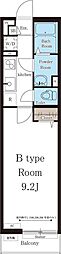 リブリ・東園田 1Kの間取図画像