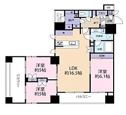 アスコットパーク東京八丁堀 3LDKの間取図画像