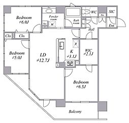 クレストフォルム上野イーストコート 3LDKの間取図画像