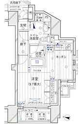 東急ドエルグラフィオ広尾 ワンルームの間取図画像