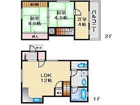 阪本貸家  ｜ 大阪府吹田市垂水町３丁目（賃貸一戸建3LDK・1階・53.58㎡） その2