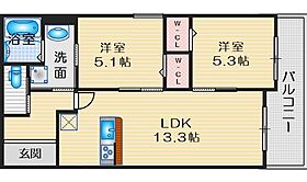 Ｃｏｍｏｄｏ　Ｃａｓａ 101 ｜ 大阪府豊中市南桜塚１丁目（賃貸アパート2LDK・1階・52.90㎡） その2