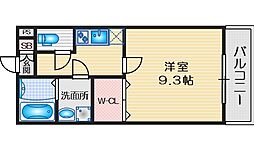 ポルトボヌール 1階1Kの間取り