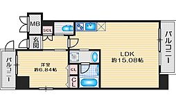 プレジオ江坂ＲＯＵＧＥ 2階1LDKの間取り