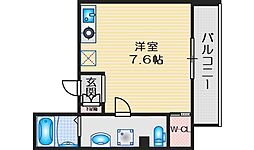 ドゥーエ江坂I 3階ワンルームの間取り