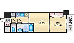 吹田市南吹田5丁目マンション 1DKの間取図画像