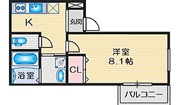 フジパレス垂水町5番館 1Kの間取図画像