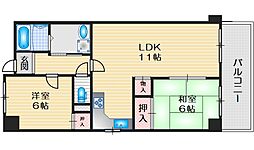 ボヌール緑地壱番館 2LDKの間取図画像