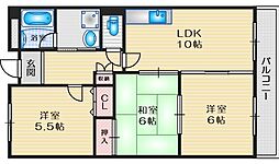 緑地シティハイツ 3LDKの間取図画像