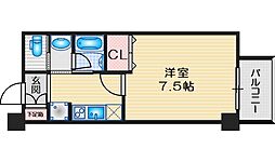 ファーストステージ江坂広芝町2 ワンルームの間取図画像