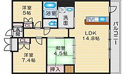 レジデンス桃山台 3LDKの間取図画像