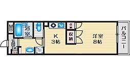 ビーバ江坂 ワンルームの間取図画像