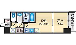 クレストコート江坂垂水町 1DKの間取図画像