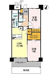 パッセル豊中 2LDKの間取図画像