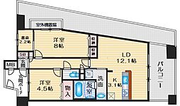 ダイアパレス江坂 3SLDKの間取図画像