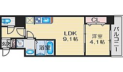 エスレジデンス江坂エミネンス 1LDKの間取図画像