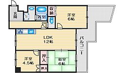 グリーンパレス千里中央B棟 3LDKの間取図画像