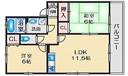 豊友スカイハウス 2LDKの間取図画像