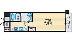 レジュールアッシュ江坂 1Kの間取図画像