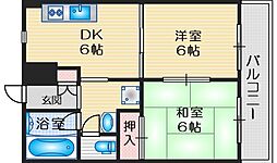 カルム緑地公園2 2DKの間取図画像