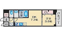MAXIVCROS江坂 1DKの間取図画像