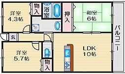 メゾンドール藤が丘 3LDKの間取図画像