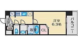 ファステート江坂ランウェイ 1Kの間取図画像