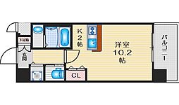 ラドゥセール豊中南 1Kの間取図画像