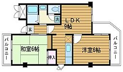 プロムナード五月 2LDKの間取図画像