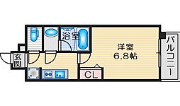 プレサンス江坂クォーレ 1Kの間取図画像