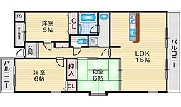 シャトレ・上山手 3LDKの間取図画像