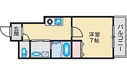 イーズコート桃山台 1Kの間取図画像