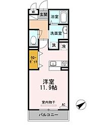 クレール西の庄 ワンルームの間取図画像