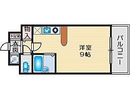 エクセレント上新13 ワンルームの間取図画像