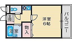 グリーンヒル江坂 1Kの間取図画像