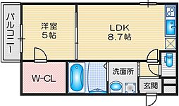 フジパレス阪急吹田駅南1番館 1LDKの間取図画像