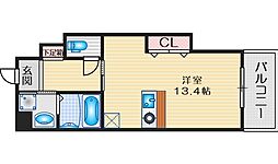 パストラーレ江坂 ワンルームの間取図画像