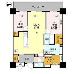 グラントリアノン緑地公園 2LDKの間取図画像