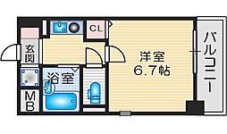 サン・イーストエサカ ワンルームの間取図画像