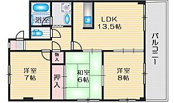 ハイツ丸利 3LDKの間取図画像