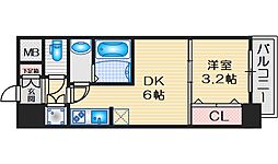 COMFORIA江坂広芝町 1DKの間取図画像