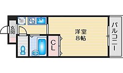 ラウム江坂 1Kの間取図画像