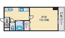 イーズ千里山 1Kの間取図画像