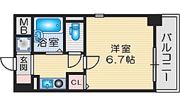 サン・イーストエサカ 1Kの間取図画像