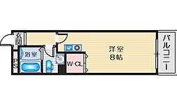 ラ・ヴィ21 1Kの間取図画像