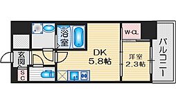 セレニテ江坂グランデ 1DKの間取図画像