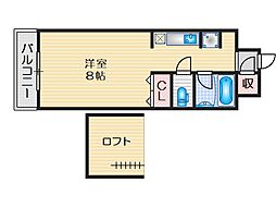 ミールズ江坂 ワンルームの間取図画像
